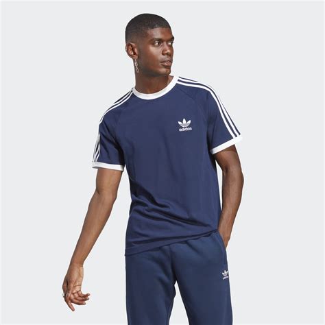 adidas 3 stripes shirt blauw|adidas originals adicolor 3 stripe.